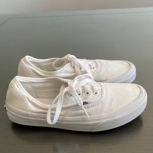 Girls Vans White Lace Up Size 4 Canvas Shoes